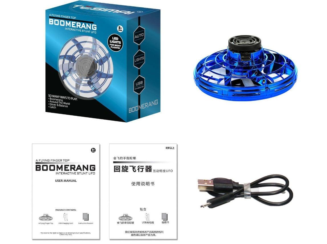 Mini Fingertip Gyro Spinner Toy – LED UFO Flying Helicopter for Kids